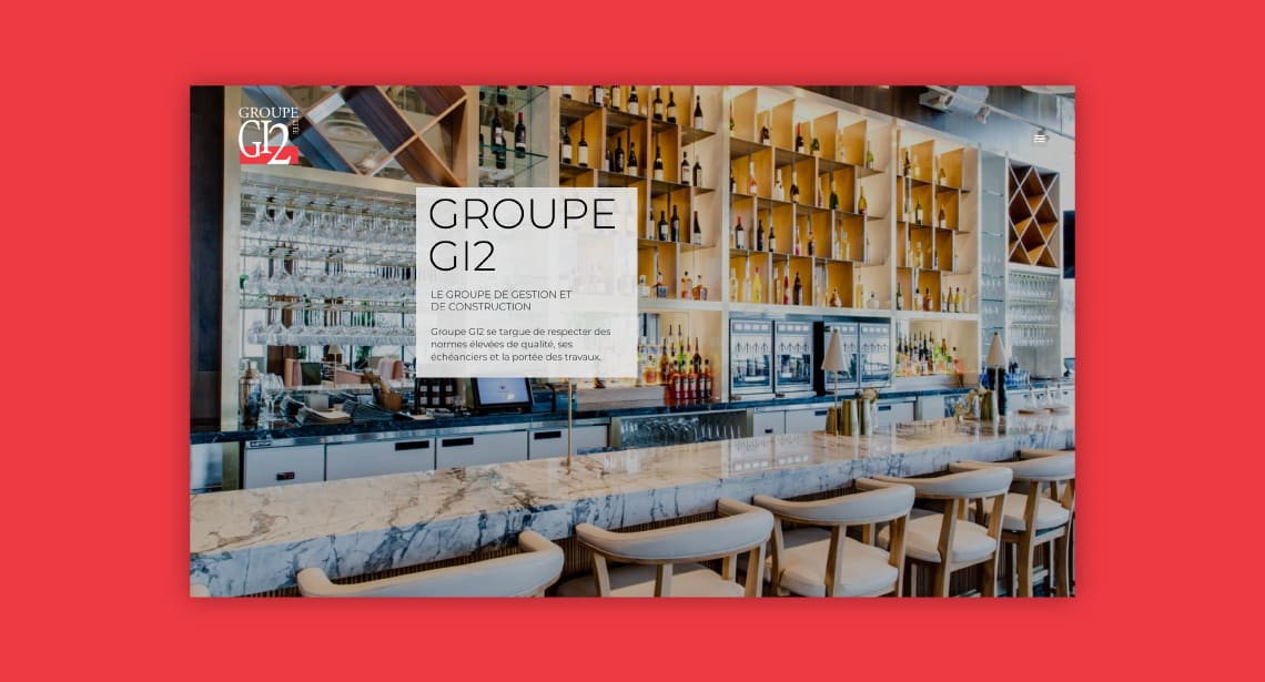One of 2point0media's clients, Groupe GI2 website.